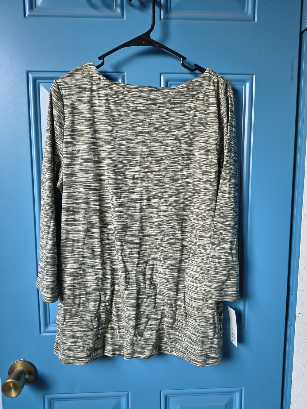 croft & barrow Olive Space-Dye Long Sleeve Top